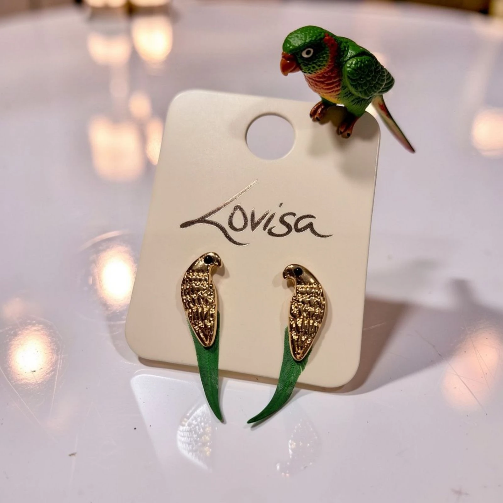 Bonitos pendientes de tuerca Lovisa Gold Bird Feather – photo 2
